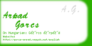 arpad gorcs business card